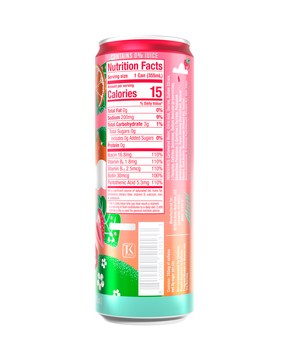 Alani Nu Energy Drink - Strawberry Sunrise X2 - image 3