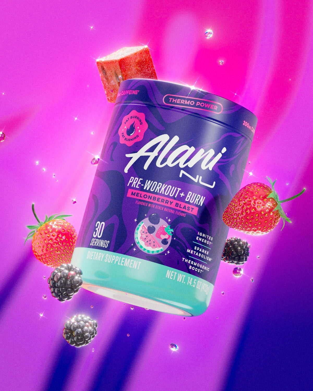 Alani Nu Pre-Workout+ Burn - Melonberry Blast L9 - image 4