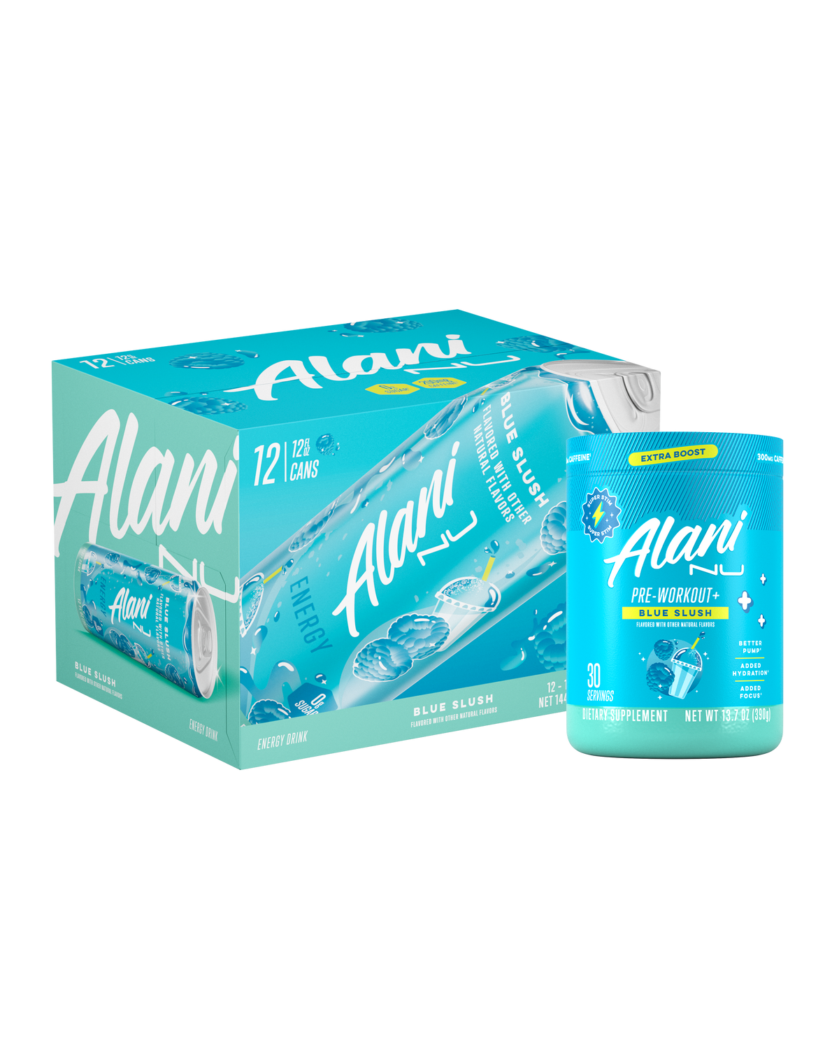 Alani Nu Energy Drink & Pre-Workout+ - Blue Slush W9 - image 1