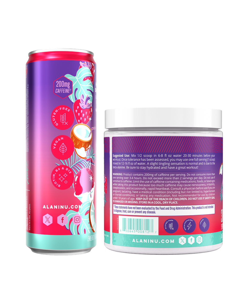 Alani Nu Energy Drink & Pre-Workout - Hawaiian Shaved Ice E1 - image 2