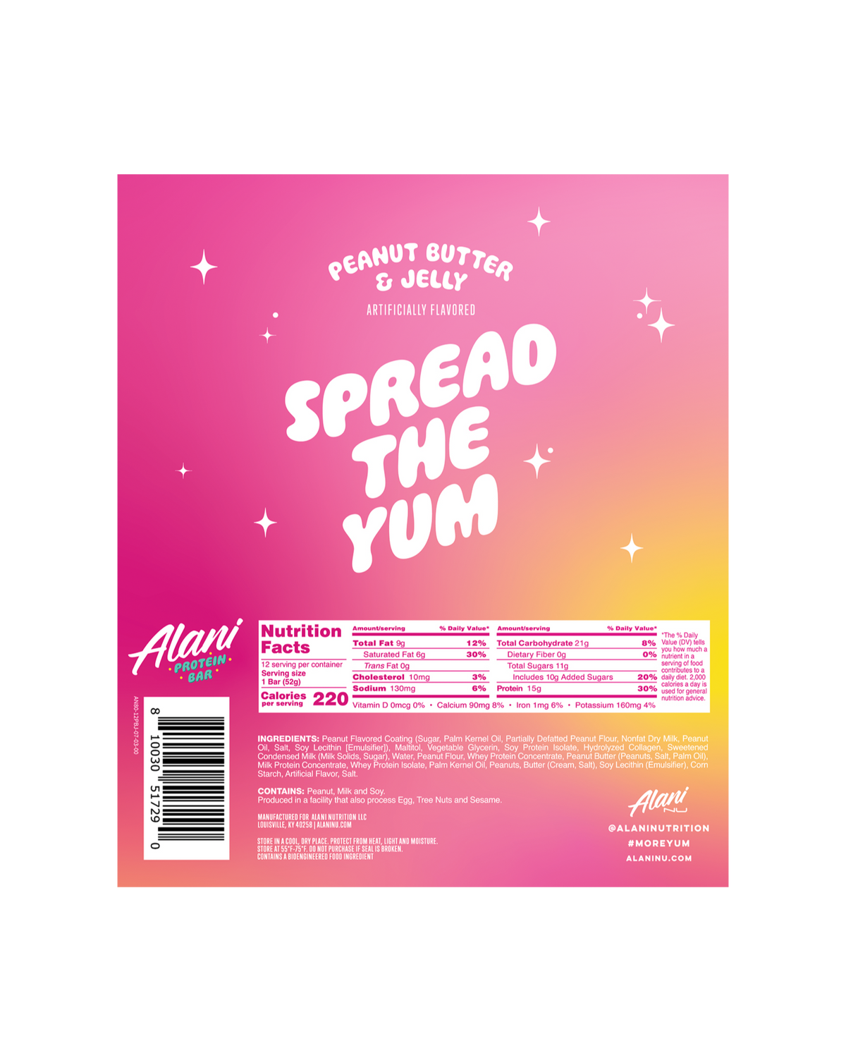 Alani Nu Protein Bar - Peanut Butter & Jelly Z7 - image 3