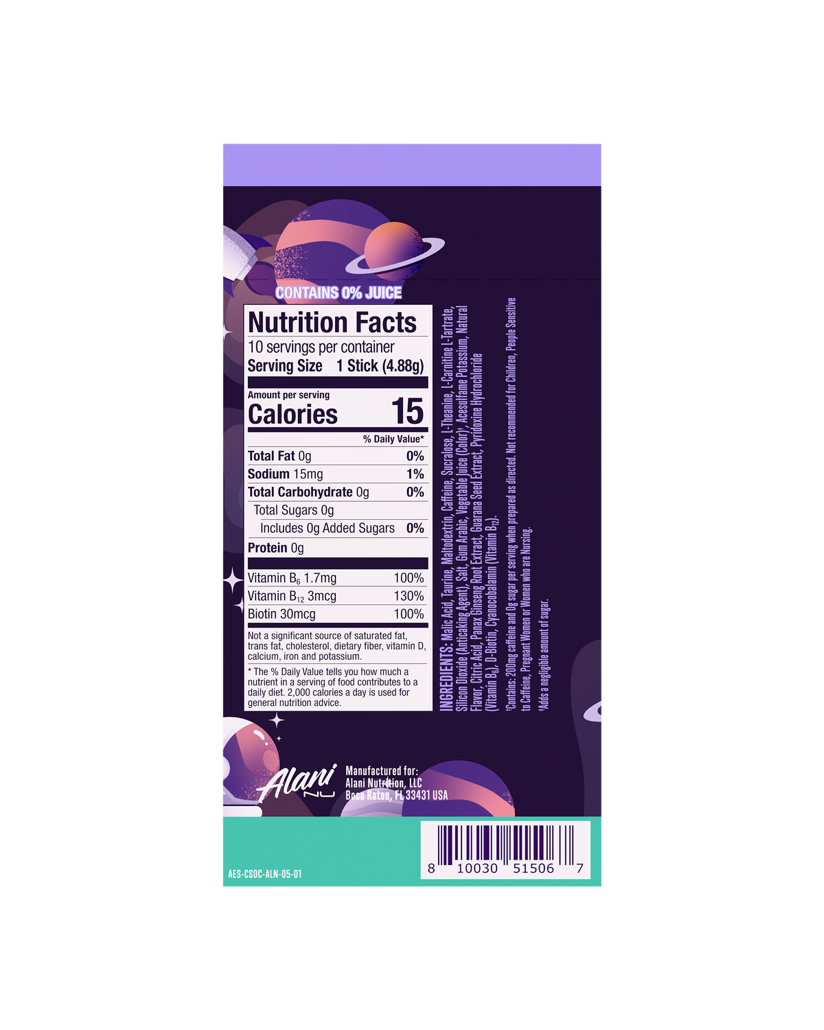 Alani Nu Energy Sticks - Cosmic Stardust S8 - image 3