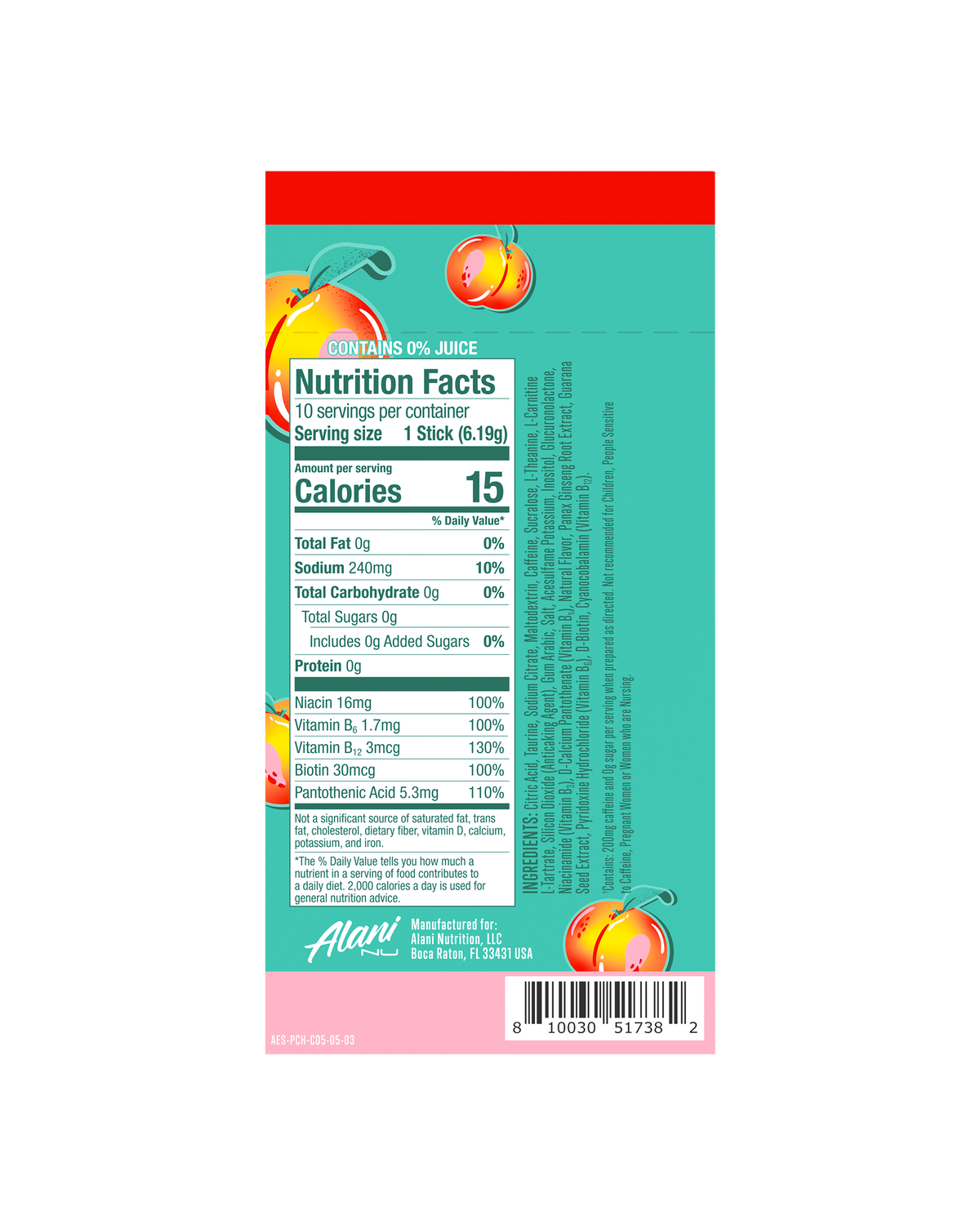 Alani Nu Energy Sticks - Juicy Peach F5 - image 3