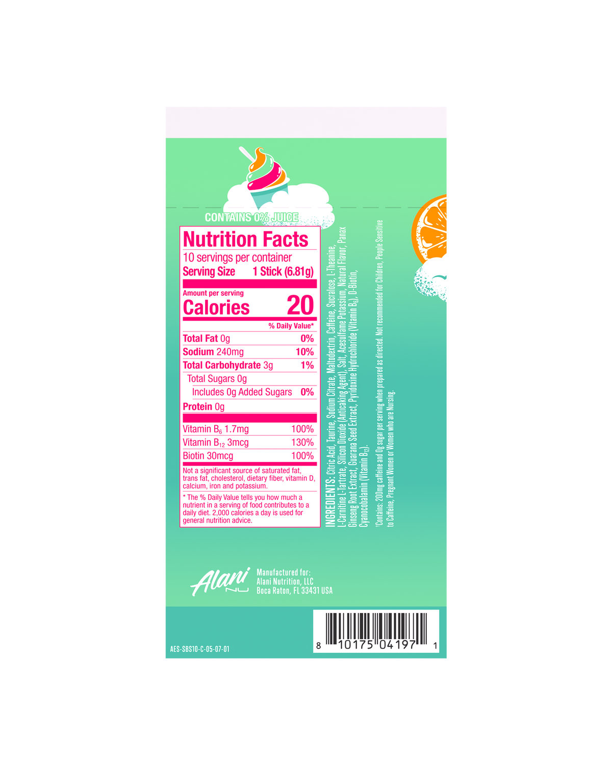 Alani Nu Energy Sticks - Sherbet Swirl M8 - image 3