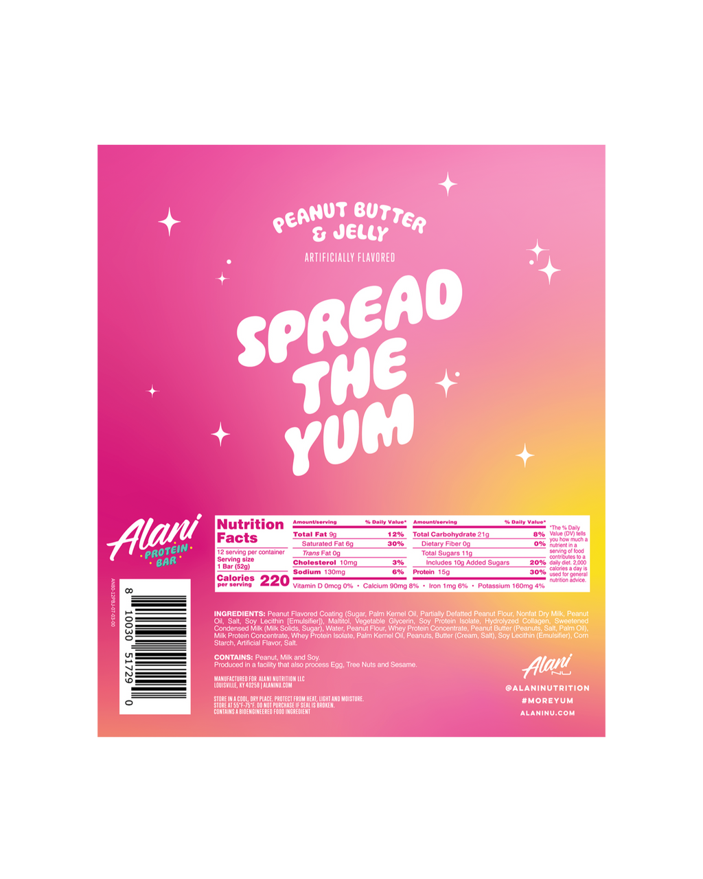 Alani Nu Protein Bar - Peanut Butter & Jelly U6 - image 4